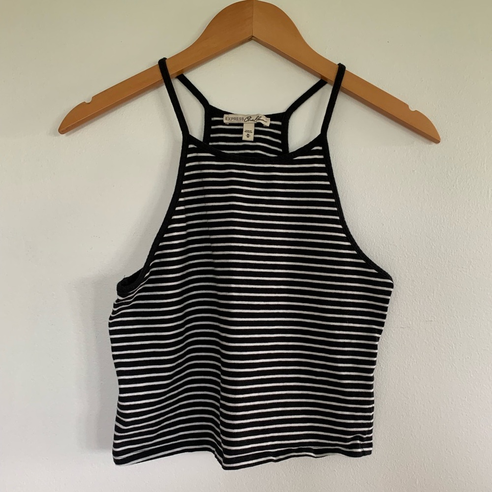 Express Striped Racerback Crop Top